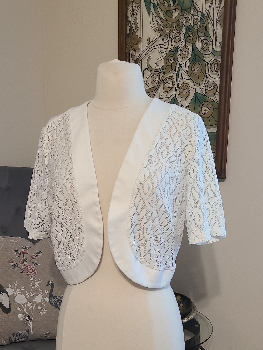 Perceptions New Yprk White Cardigan Like New Sz 14